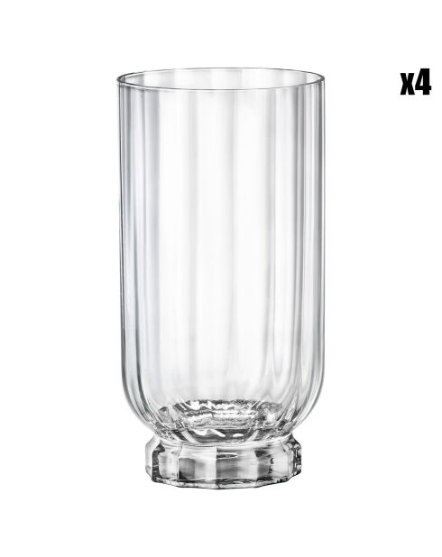4 bicchieri da long drink Florian trasparenti - 43cl