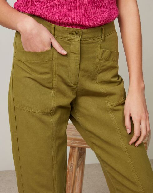 Pantalon en Coton & Lin Pumping matcha