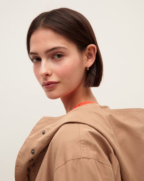 Beigefarbene lange Jacke Anna