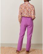 Pantalon 100% Lin Philemon violet