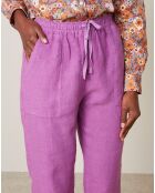 Pantalon 100% Lin Philemon violet