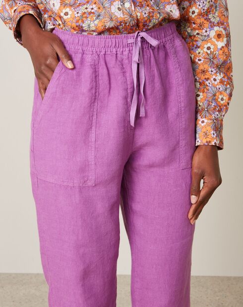 Pantalon 100% Lin Philemon violet