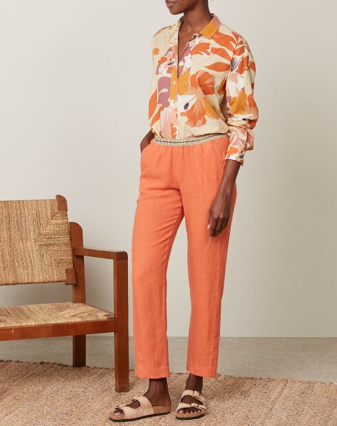 Pirouette sunrise broek van 100% linnen