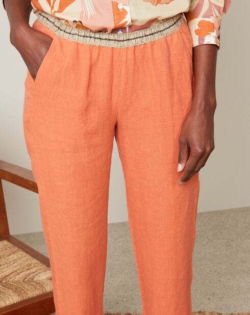 Pirouette sunrise broek van 100% linnen