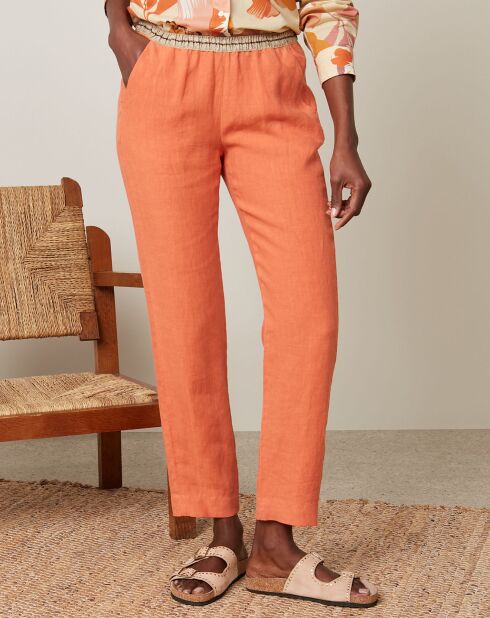 Pirouette sunrise broek van 100% linnen