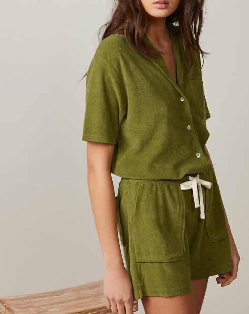 Camisa Toson de esponja matcha