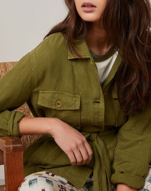 Giacca matcha San Valentino 100% lino