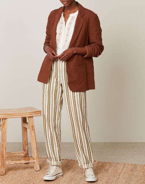 Veste 100% Lin Virna pecan