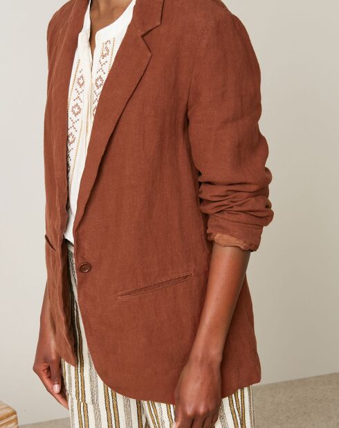 Veste 100% Lin Virna pecan