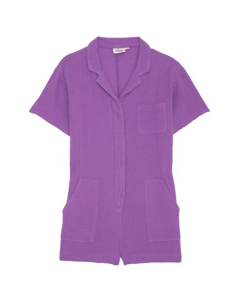 Combinaison en Gaze de Coton Suki violette