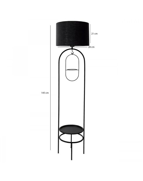 Lámpara de pie negra AYD - 145 cm