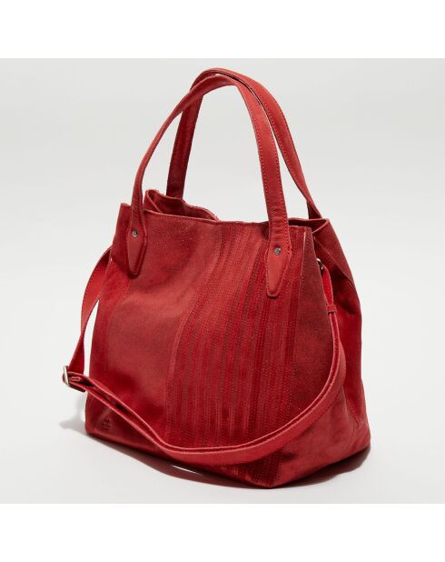 Sac cabas en Cuir brillant Orville rouge - 40x30x18 cm