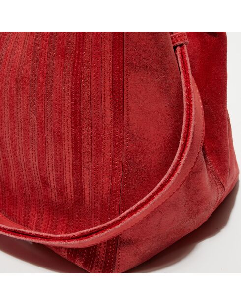 Sac cabas en Cuir brillant Orville rouge - 40x30x18 cm