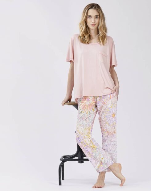 Pyjama 7/8ème Fancy rose
