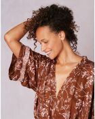 Kimono Casamance marron/rose