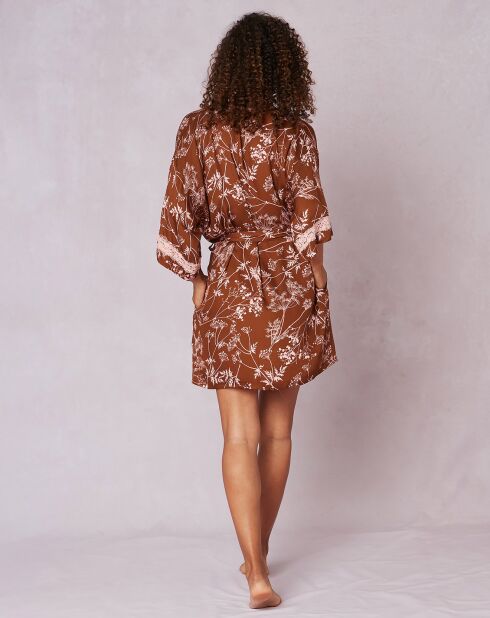 Kimono Casamance marron/rose