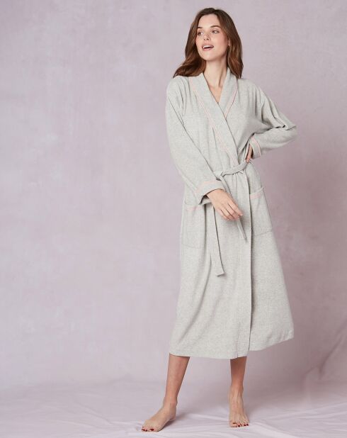 Peignoir en bouclette éponge Cassandre gris