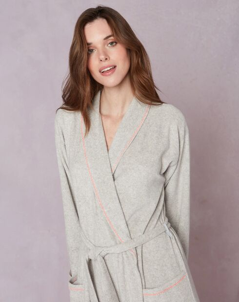 Peignoir en bouclette éponge Cassandre gris
