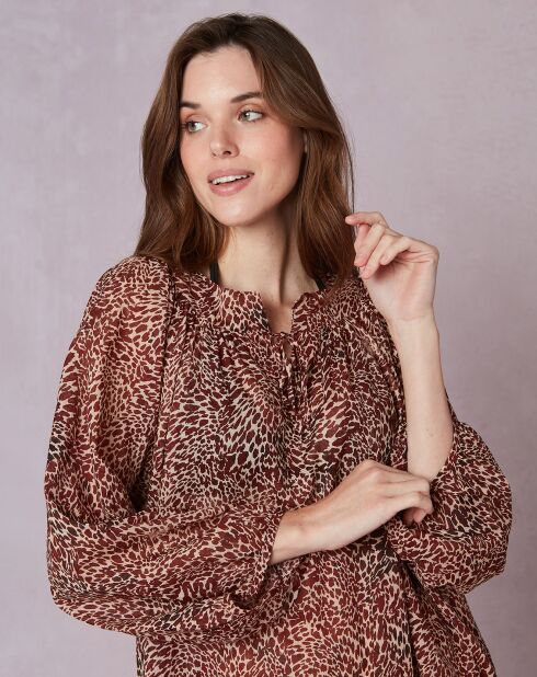Kaftan 100% katoen Voile Kalahari bruin