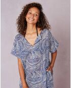 Kaftan 100% Voile de Coton Palmsprings bleu