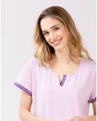 Chemise de nuit Toudoux violet/écru