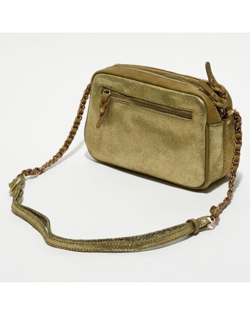 Sac bandoulière en Cuir Trotter vert kaki - 23x18x8 cm