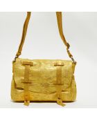 Sac besace en Cuir Mahe jaune - 21x18x5 cm