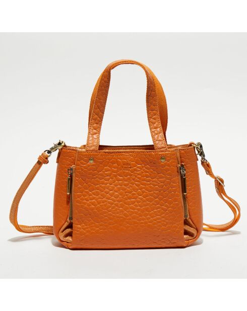 Sac à main en Cuir Randa orange clair - 25x17x9 cm