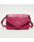 Sac bandoulière en Cuir Robi rose - 25 cmx17x11 cm