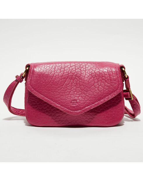 Sac bandoulière en Cuir Robi rose - 25 cmx17x11 cm