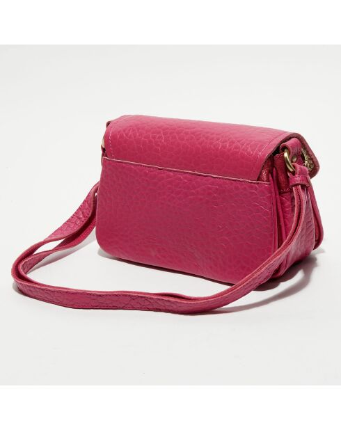 Sac bandoulière en Cuir Robi rose - 25 cmx17x11 cm