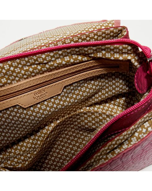 Sac bandoulière en Cuir Robi rose - 25 cmx17x11 cm