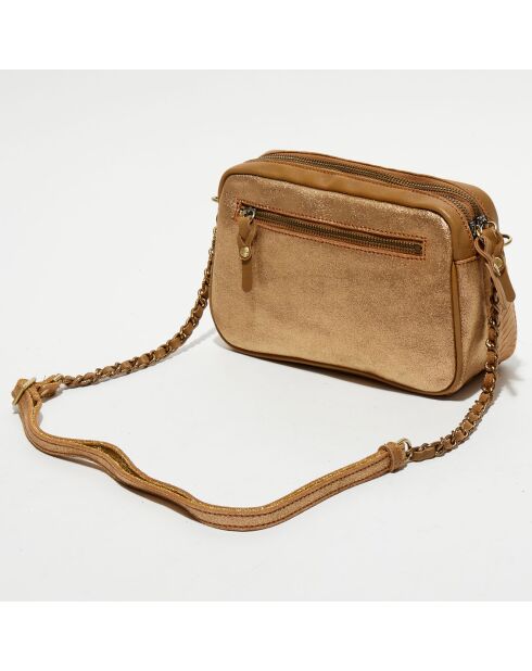 Sac bandoulière en Cuir Trotter marron - 23x18x8 cm