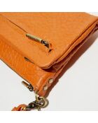 Sac pochette en Cuir Inde orange clair - 22x15x2 cm