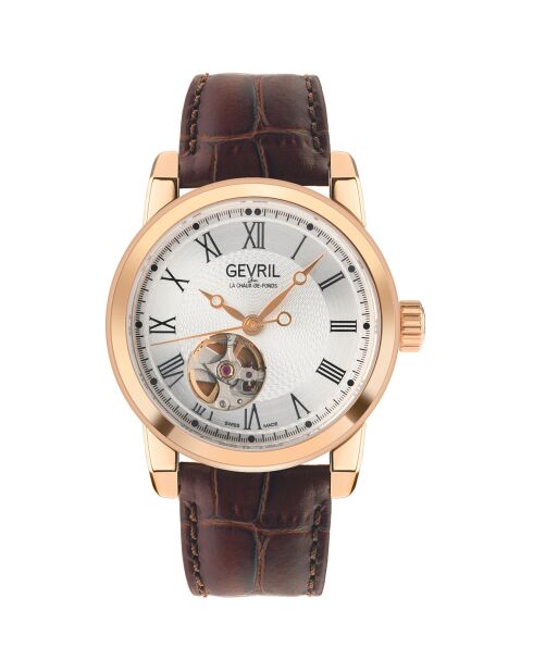 Montre Madison Homme Automatique en Cuir marron