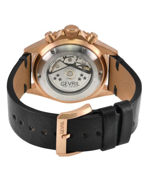 Montre Wallstreet Homme Automatique en Cuir noire