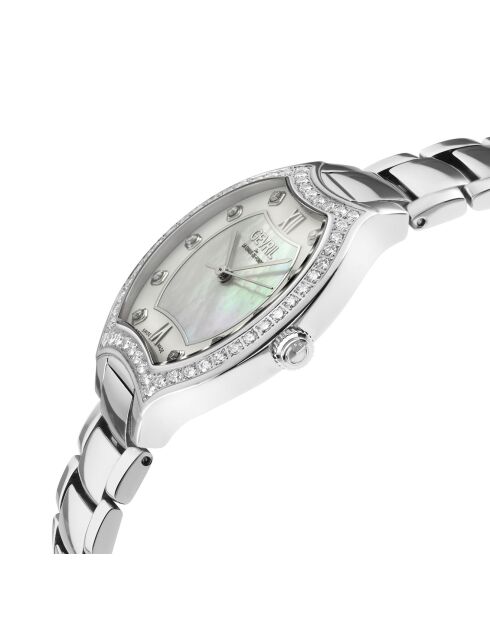 Montre Lugano Femme Quartz en Acier & Diamants 1.35 ct argentée