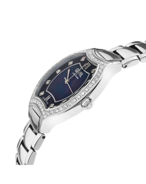 Montre Lugano Femme Quartz en Acier & Diamants 1.35 ct argentée