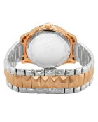 Venice Quarzuhr für Damen aus Stahl und Diamanten, 0,04 Karat Silber/Rotgold