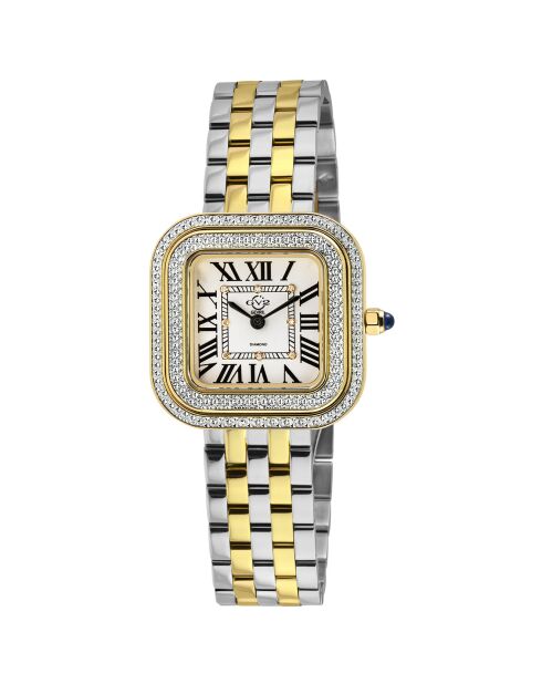 Bellagio Quarzuhr für Damen aus Stahl und Diamanten, 0,04 Karat Silber/Gold