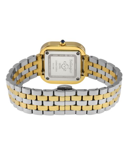 Bellagio Quarzuhr für Damen aus Stahl und Diamanten, 0,04 Karat Silber/Gold