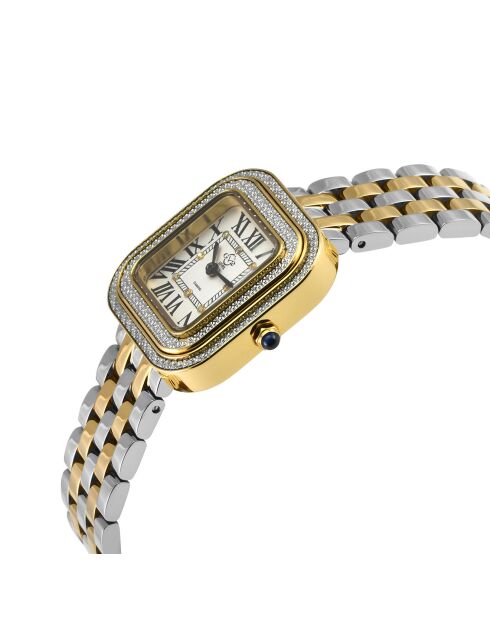 Bellagio Quarzuhr für Damen aus Stahl und Diamanten, 0,04 Karat Silber/Gold