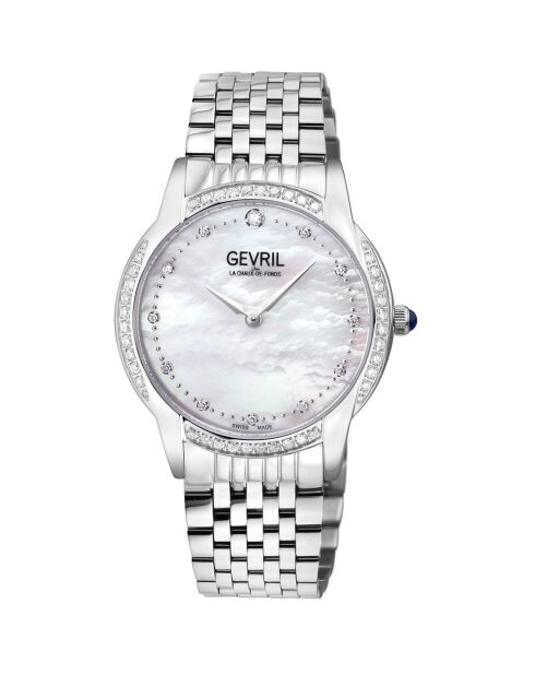 Montre Airolo Femme Quartz en Acier & Diamants 0.92 ct argentée