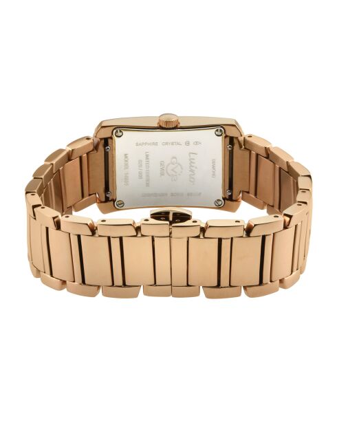 Montre Luino Femme Quartz en Acier & Diamants 0.08 ct rose doré