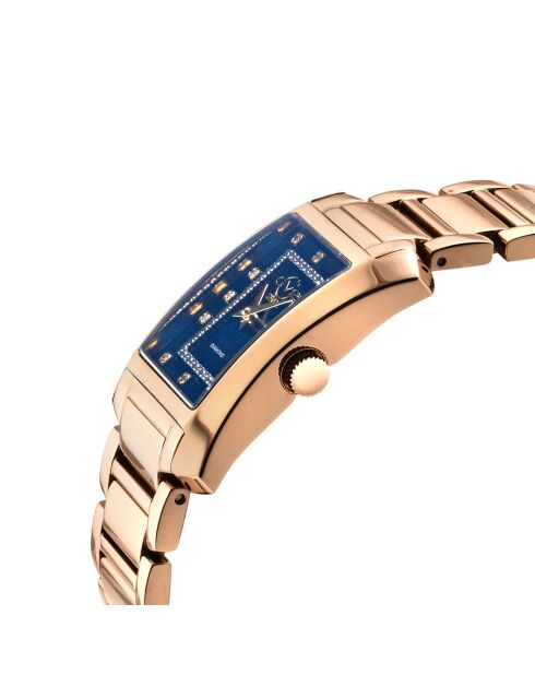 Montre Luino Femme Quartz en Acier & Diamants 0.08 ct rose doré