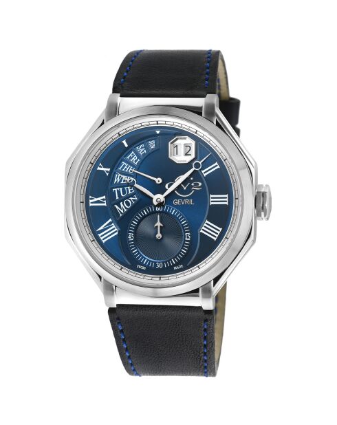 Montre Marchese Homme Quartz en Cuir bleu marine