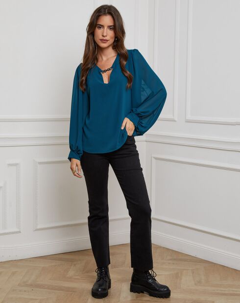 Chemisier Charlotte bleu canard