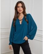 Chemisier Charlotte bleu canard