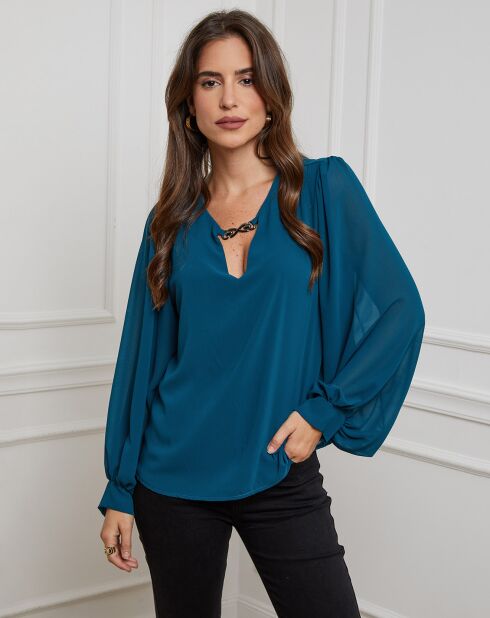 Chemisier Charlotte bleu canard