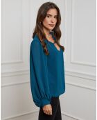 Chemisier Charlotte bleu canard